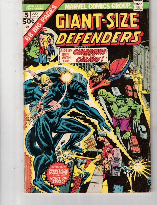Giant-Size Defenders #5 (Marvel Comics, 1975), raw comic book in FN+ condition — front cover
