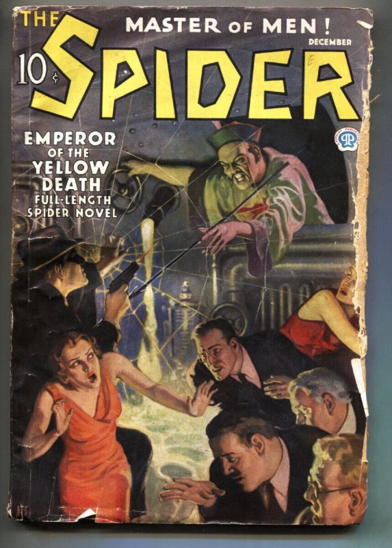 The Spider December 1935-Clawed Menace-spicy Cover-pulp Magazine-Rare (1935), raw, ungraded comic book — front cover