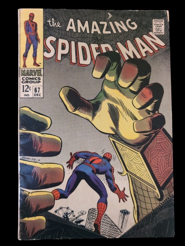 The Amazing Spider-Man #67 (Marvel Comics, 1968), raw comic book in VG condition — front cover
