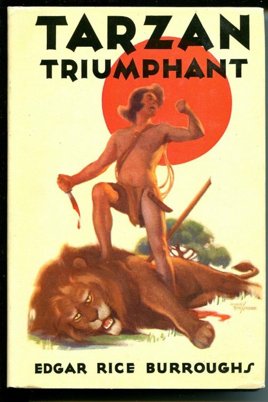 Tarzan Triumphant 1948-ERB-Studley Burroughs-hardback Cover-fire Survivor-VF/NM (1948), raw comic book in VF/NM condition — front cover