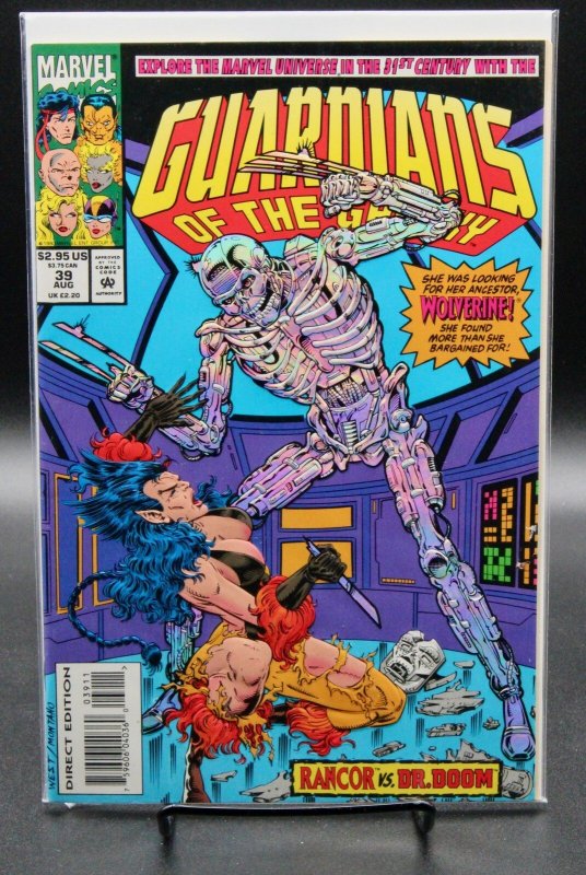 Guardians of the Galaxy #39 (Marvel Comics, 1993), raw comic book in NM 9.4 condition — front cover