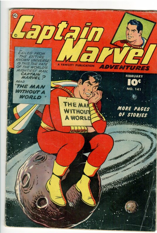Captain Marvel Adv #141 (Fawcett Comics, 1954), raw comic book in 3.5 condition — front cover