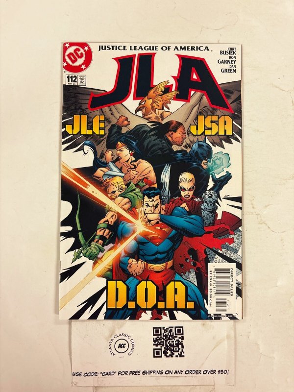JLA #112 (DC Comics, 2005), raw comic book in NM condition — front cover