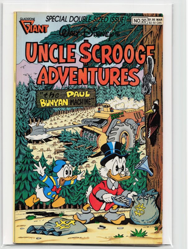 Walt Disney's Uncle Scrooge Adventures #20 (Gladstone, 1990), raw, ungraded comic book — front cover