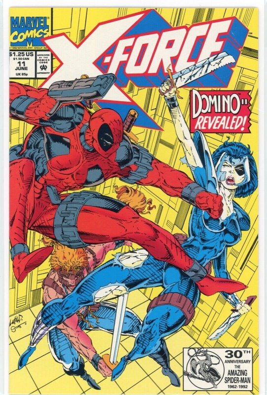 X-Force #11 (Marvel Comics, 1992), raw comic book in NM- 9.2 condition — front cover