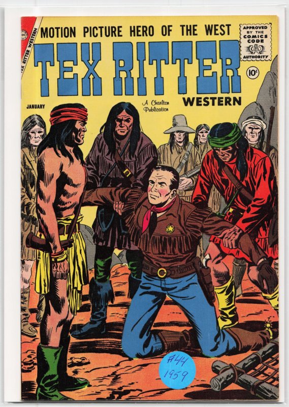 Tex Ritter Western #44 (Charlton Comics, 1959), raw, ungraded comic book — front cover