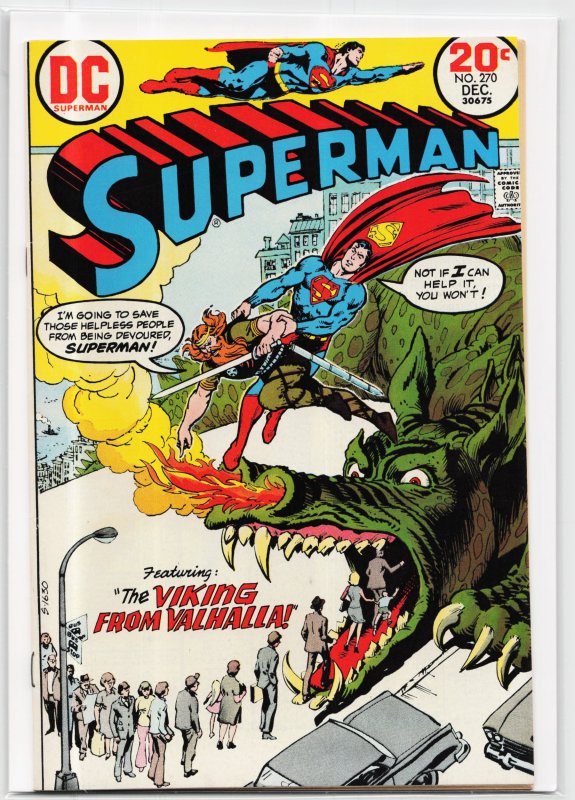 Superman #270 (DC Comics, 1973), raw, ungraded comic book — front cover