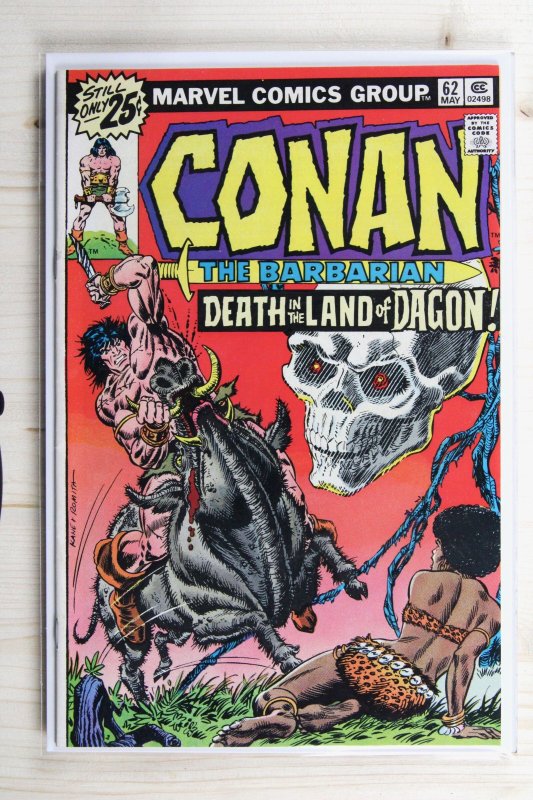 Conan the Barbarian #62 (Marvel Comics, 1976), raw comic book in FN 6.0 condition — front cover