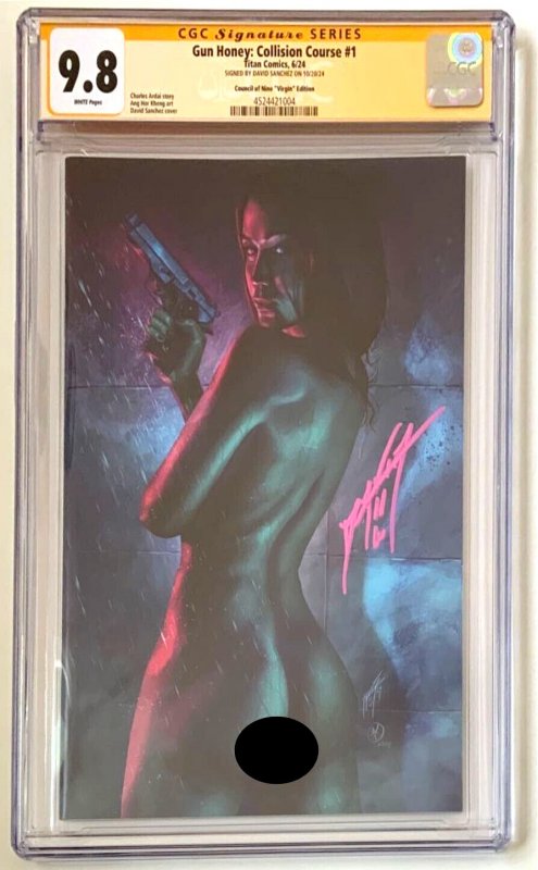 Gun Honey: Collision Course #1, CGC 9.8 graded comic book, Signature Series label — front cover in its holder