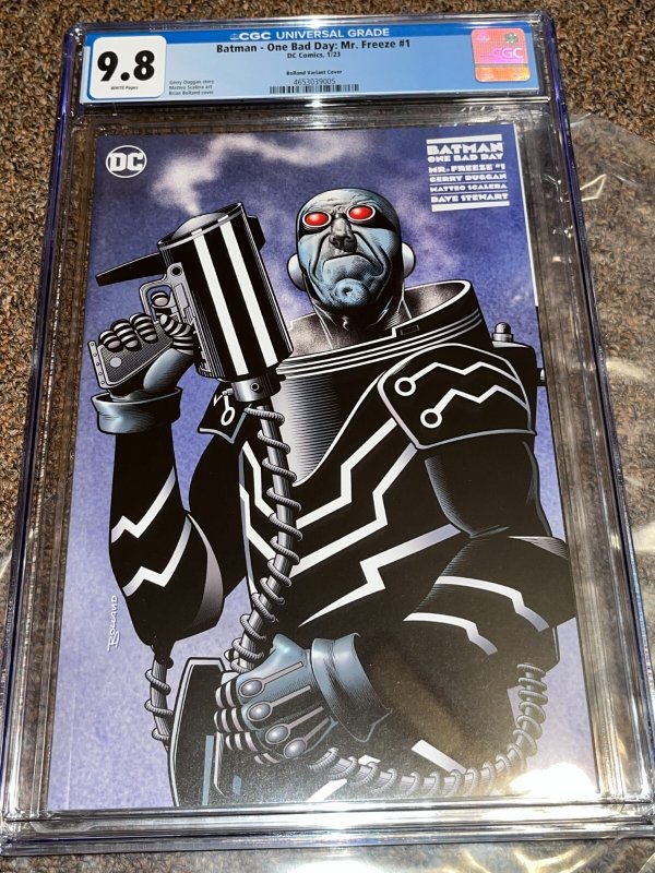 Batman One Bad Day Mr Freeze #1, CGC 9.8 graded comic book, Universal Blue label — front cover in its holder