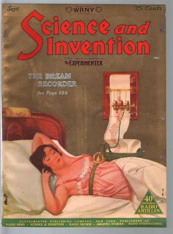 Science & Invention 9/1926-Gernsback-Dream Recorder-Cummings-Dunninger-FN-, raw comic book in FN- condition — front cover