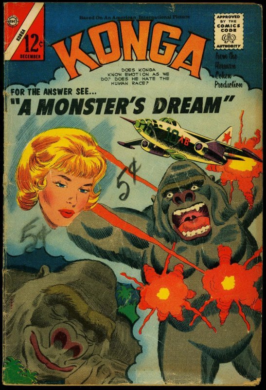 Konga #20 (Charlton Comics, 1964), raw comic book in VG condition — front cover
