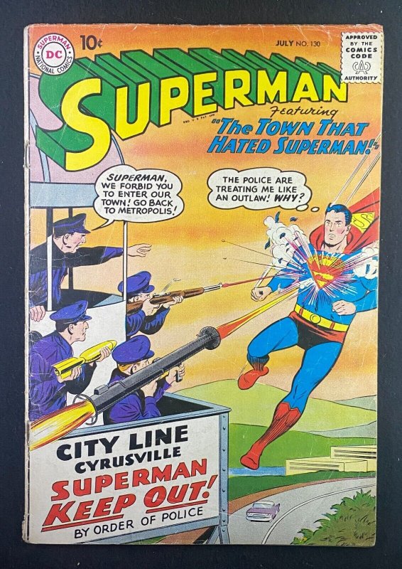 Superman #130 (DC Comics, 1939), raw comic book in GD 3.0 condition — front cover