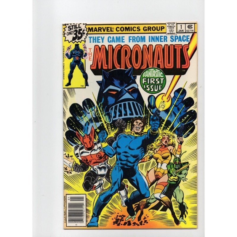 Micronauts #1 (Marvel Comics, 1979), raw comic book in VF 8.0 condition — front cover