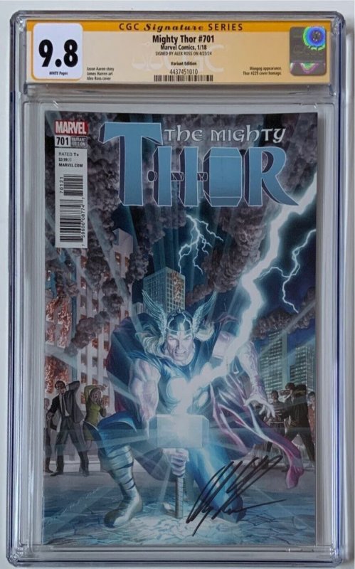 Mighty Thor #701 (Marvel Comics, 2018), CGC 9.8 graded comic book, Signature Series label — front cover in its holder