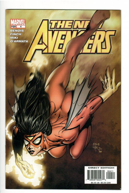 The New Avengers #4 (Marvel Comics, 2005), raw comic book in NM+ condition — front cover