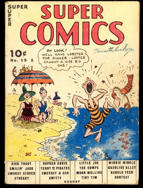 Super Comics #15-1939-Bill Holman-Dick Tracy-Golden-Age-Rare (Dell), raw, ungraded comic book — front cover