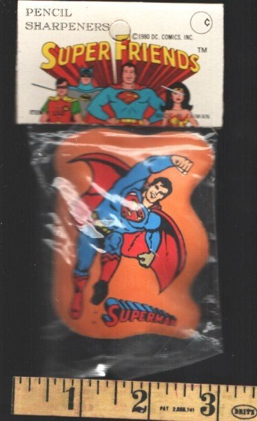 Super Friends Superman Pencil Sharpener-Never Opened-1980-Vertical Superman, raw, ungraded comic book — front cover