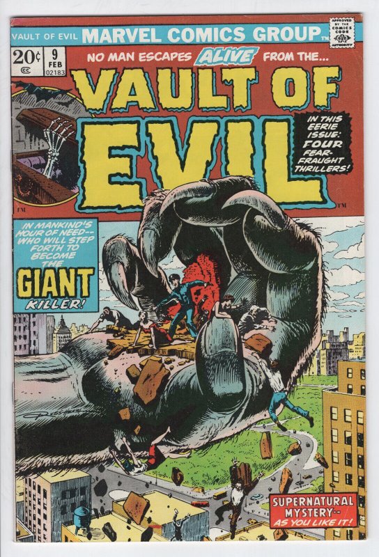 Vault OF Evil #9 - 5.5 - OW-W - Heath (Marvel Comics), raw comic book in 5.5 condition — front cover