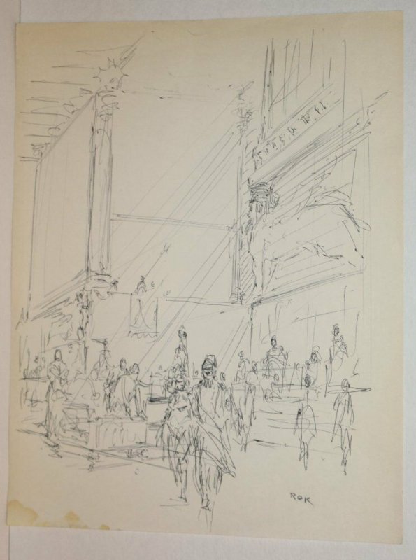 Egyptian City Drawing - Signed art by Roy Krenkel, raw, ungraded comic book — front cover