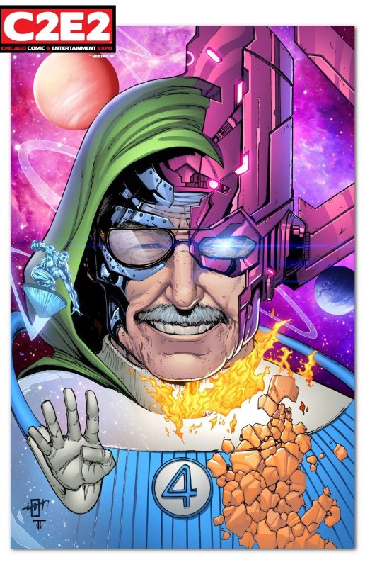 Tribute: Stan Lee C2E2 Exclusive Inter-Galactus Lava Foil Variant W/numbered Coa, raw, ungraded comic book — front cover