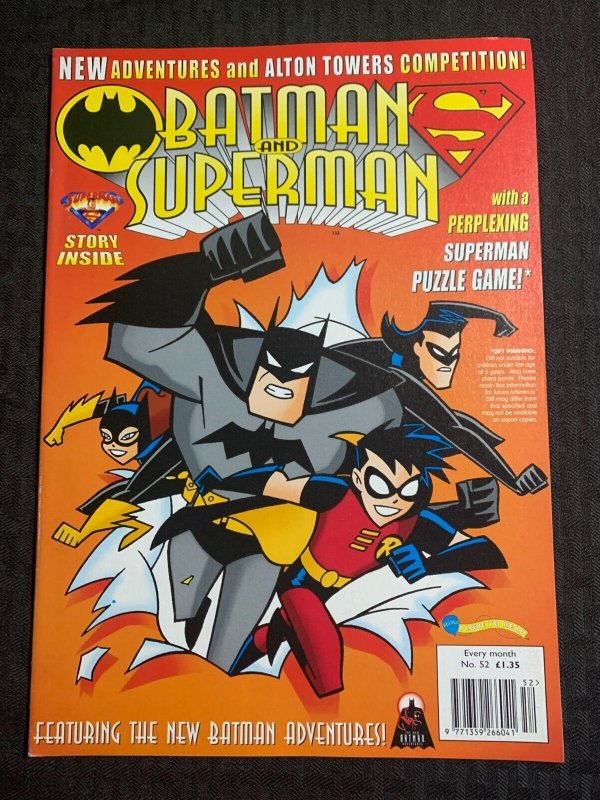 1999 Batman AND Superman Magazine #52 (1999), raw comic book in FN+ 6.5 condition — front cover