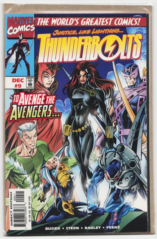 Thunderbolts #9 (Marvel Comics, 1997), raw, ungraded comic book — front cover