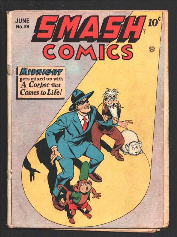 Smash #59 (Quality Comics, 1945), raw, ungraded comic book — front cover