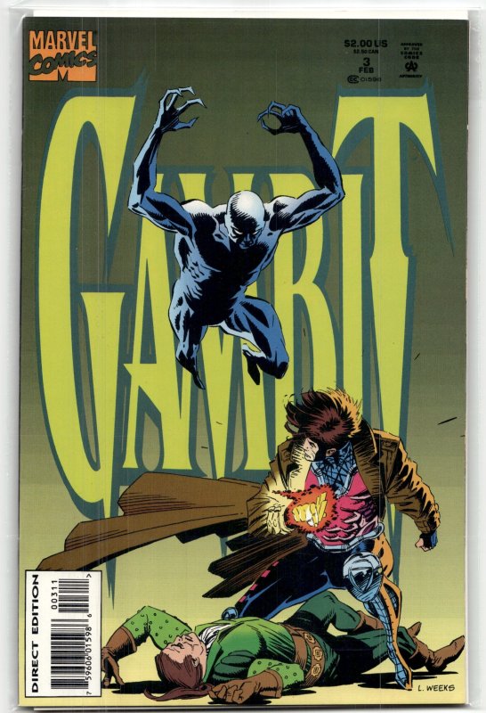 Gambit #3 (Marvel Comics, 1994), raw, ungraded comic book — front cover