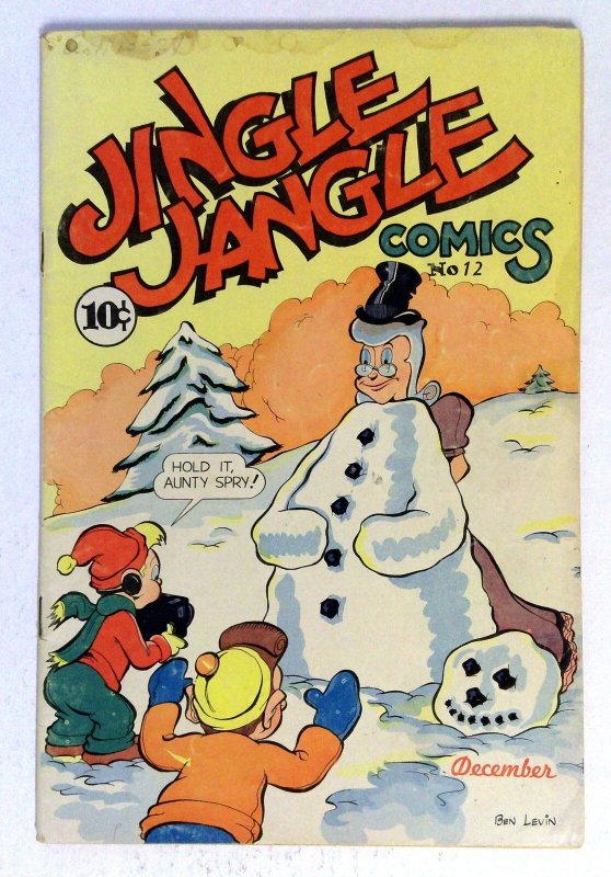 Jingle Jangle Comics #12 (1944), raw comic book in VG+ condition — front cover