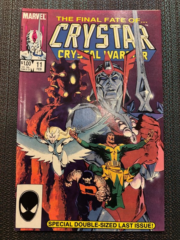 The Saga of Crystar, Crystal Warrior #11 (Marvel Comics, 1985), raw, ungraded comic book — front cover