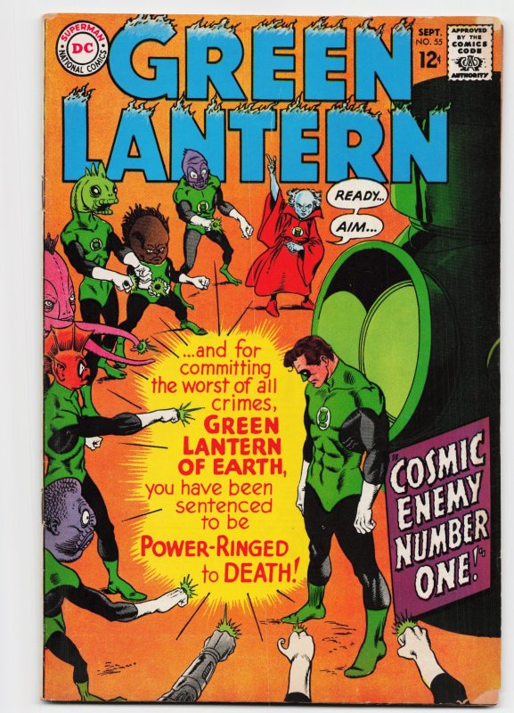 Green Lantern #55 (DC Comics, 1967), raw, ungraded comic book — front cover