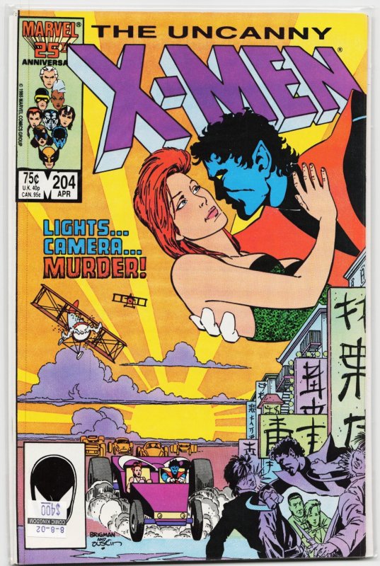 The Uncanny X-Men #204 (Marvel Comics, 1986), raw, ungraded comic book — front cover