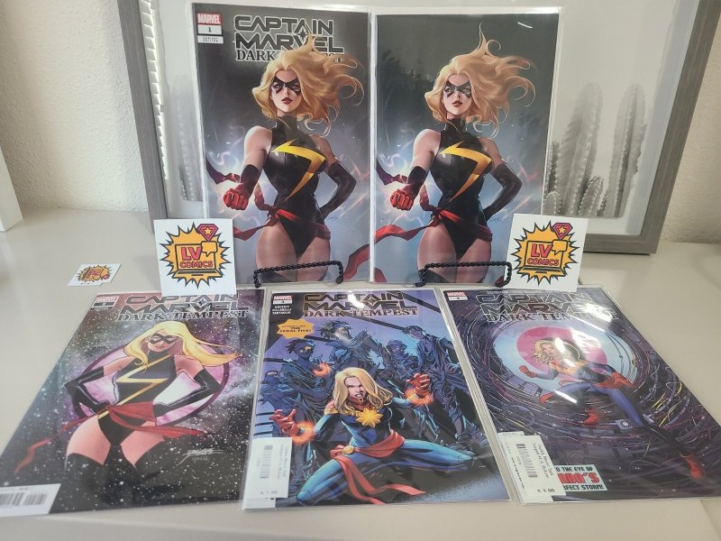 Captain Marvel Dark Tempest #1-4, First Issue Exclusive Trade and Virgin Variant (2023), raw, ungraded comic book — front cover