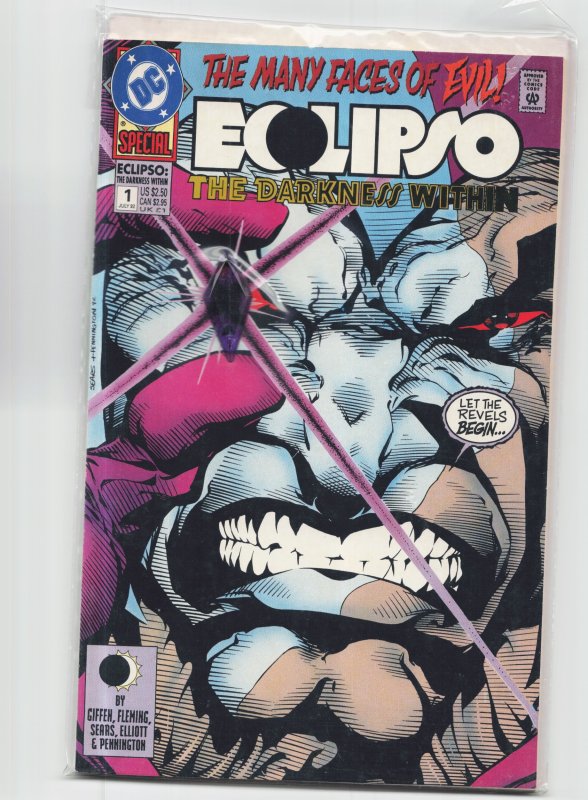 Eclipso: The Darkness Within #1 (DC Comics, 1992), raw, ungraded comic book — front cover
