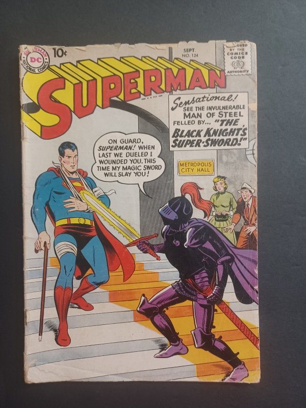 Superman #124 - 1958 - GD (DC Comics, 1958), raw comic book in GD condition — front cover