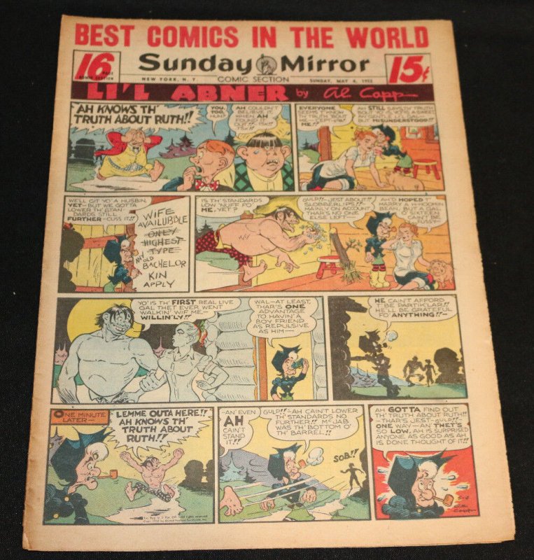 1952 Sunday Mirror Weekly Comic Section May 4th (FN) Superman Action (1952), raw comic book in FN condition — front cover