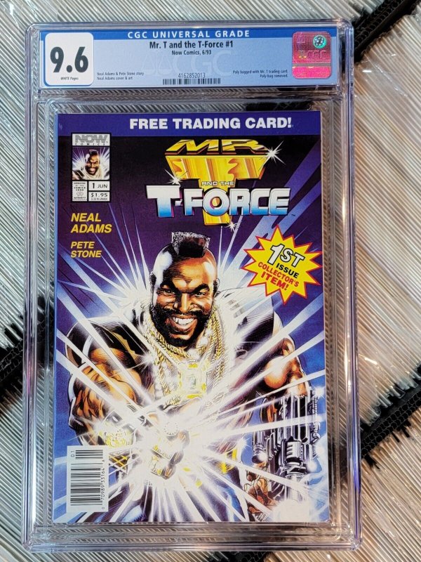 Mr. T and the T-Force #1 (1993), CGC 9.6 graded comic book, Universal Blue label — front cover in its holder