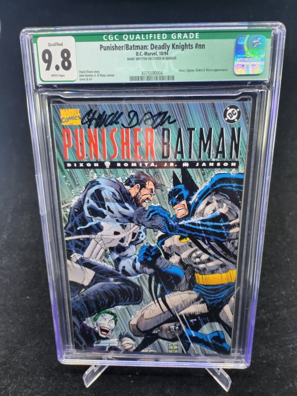 Punisher/Batman: Deadly Knights - Signed Chuck Dixon (CGC Qual 9.8) 1994 (1994), CGC 9.8 graded comic book — front cover in its holder