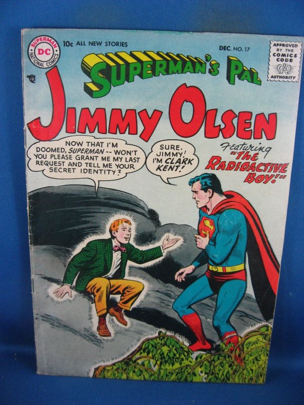 Superman Pal Jimmy Olsen #17 (DC Comics, 1956), raw comic book in VG+ condition — front cover