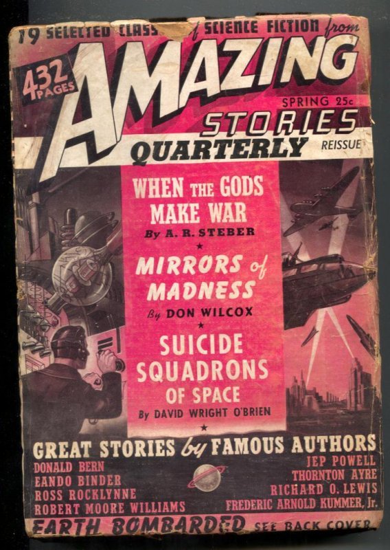 Pulp: Amazing Stories Quarterly Pulp Spring 1941- Suicide Squadrons (1941), raw, ungraded comic book — front cover