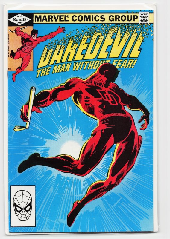 Daredevil #185 (Marvel Comics, 1982), raw, ungraded comic book — front cover