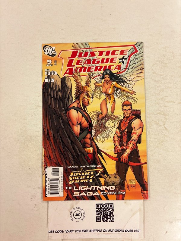 Justice League of America #9 (DC Comics), raw comic book in NM condition — front cover