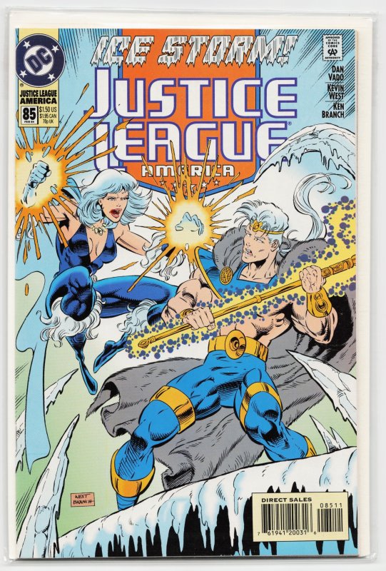 Justice League America #85 (DC Comics, 1994), raw, ungraded comic book — front cover