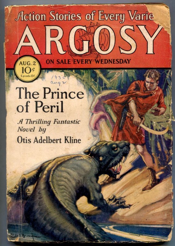 Pulp: Argosy Pulp August #2 (1930), raw, ungraded comic book — front cover