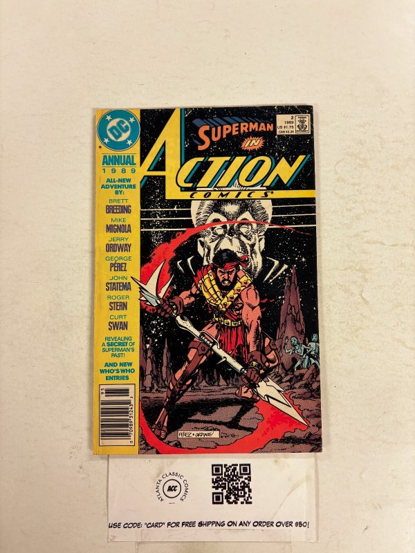 Action Comics Annual #2 (DC Comics, 1990), raw comic book in VF condition — front cover