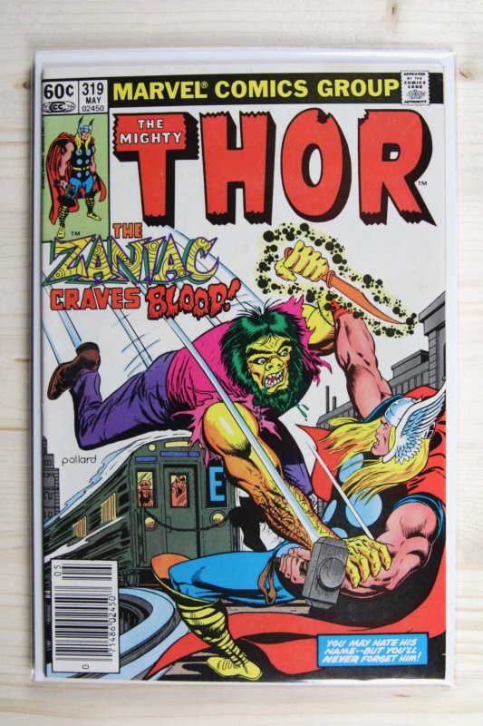 Thor #319 (Marvel Comics, 1982), raw comic book in VF+ 8.5 condition — front cover