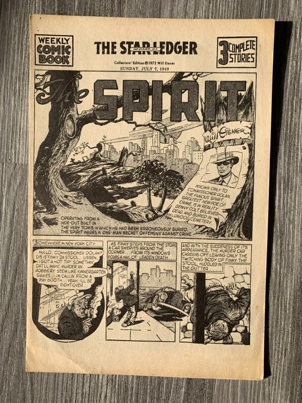 1972 THE Spirit Star Ledger (7/7/40) Comic Book Section VG+ 4.5 Will Eisner (1972), raw comic book in VG+ 4.5 condition — front cover