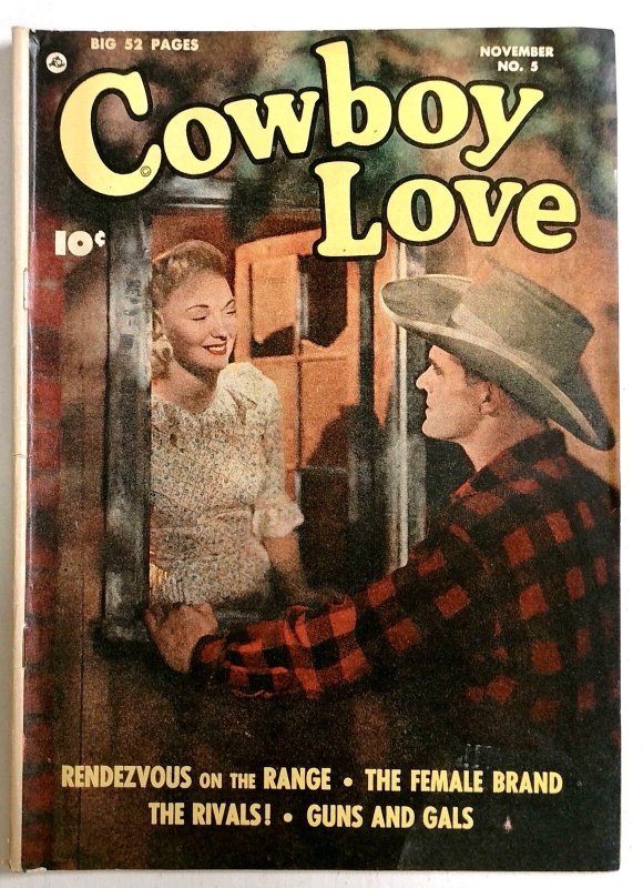 Cowboy Love #5 - 1949 - Hopalong Cassidy Back Cover Photo - Fawcett Western Seri (Fawcett Publications, 1949), raw, ungraded comic book — front cover