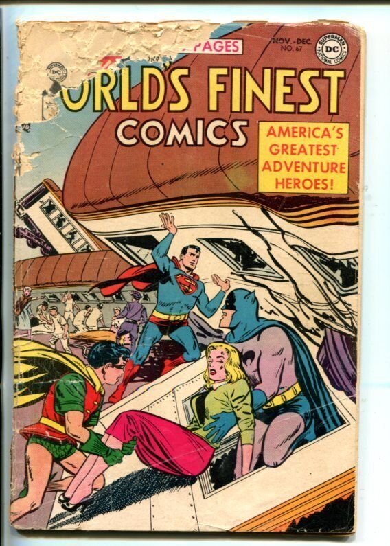 World's Finest #67-1953-Dc-Batman-Robin-Superman-Green ARROW-pr/fr (DC Comics), raw, ungraded comic book — front cover